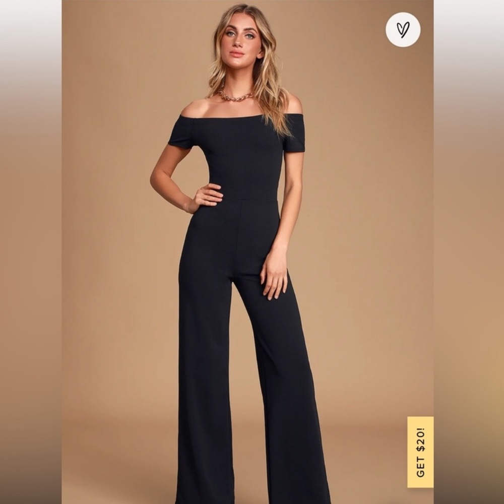 Lulu’s off the shoulder jumpsuit sz M - 0037